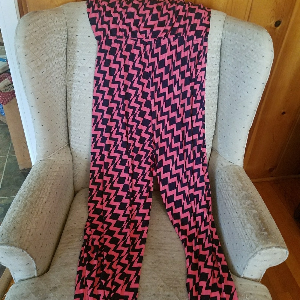 Corral and navy jumpsuit